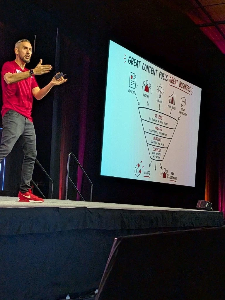Daniel teaching a sales framework in a live workshop
