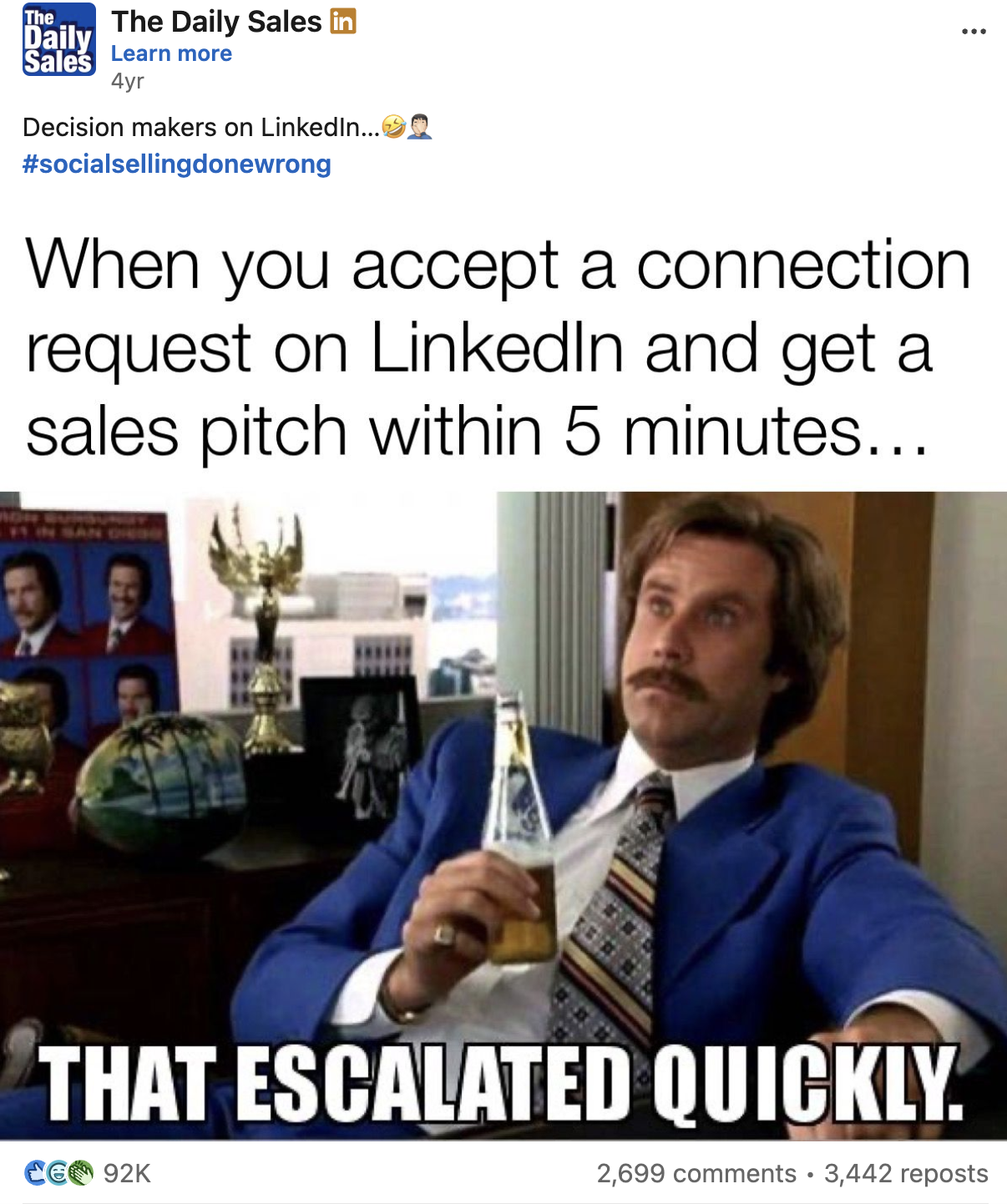 The Daily Sales post that reached 92,000 reactions